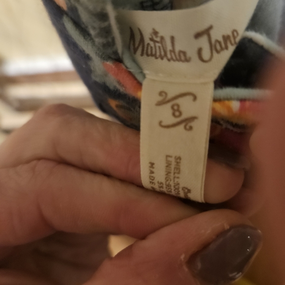 Matilda Jane Floral Blue Overalls - Picture 2 of 4